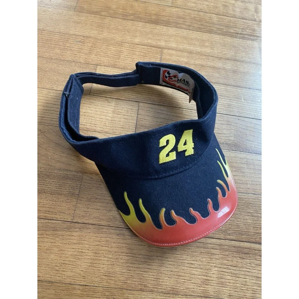 VTG Youth Jeff Gordon #24 Flames Chase Sun Visor Adjustable Hat NASCAR Y2k 90s